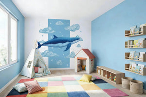 Baleine dans les nuages - Motifs échappés Dywall