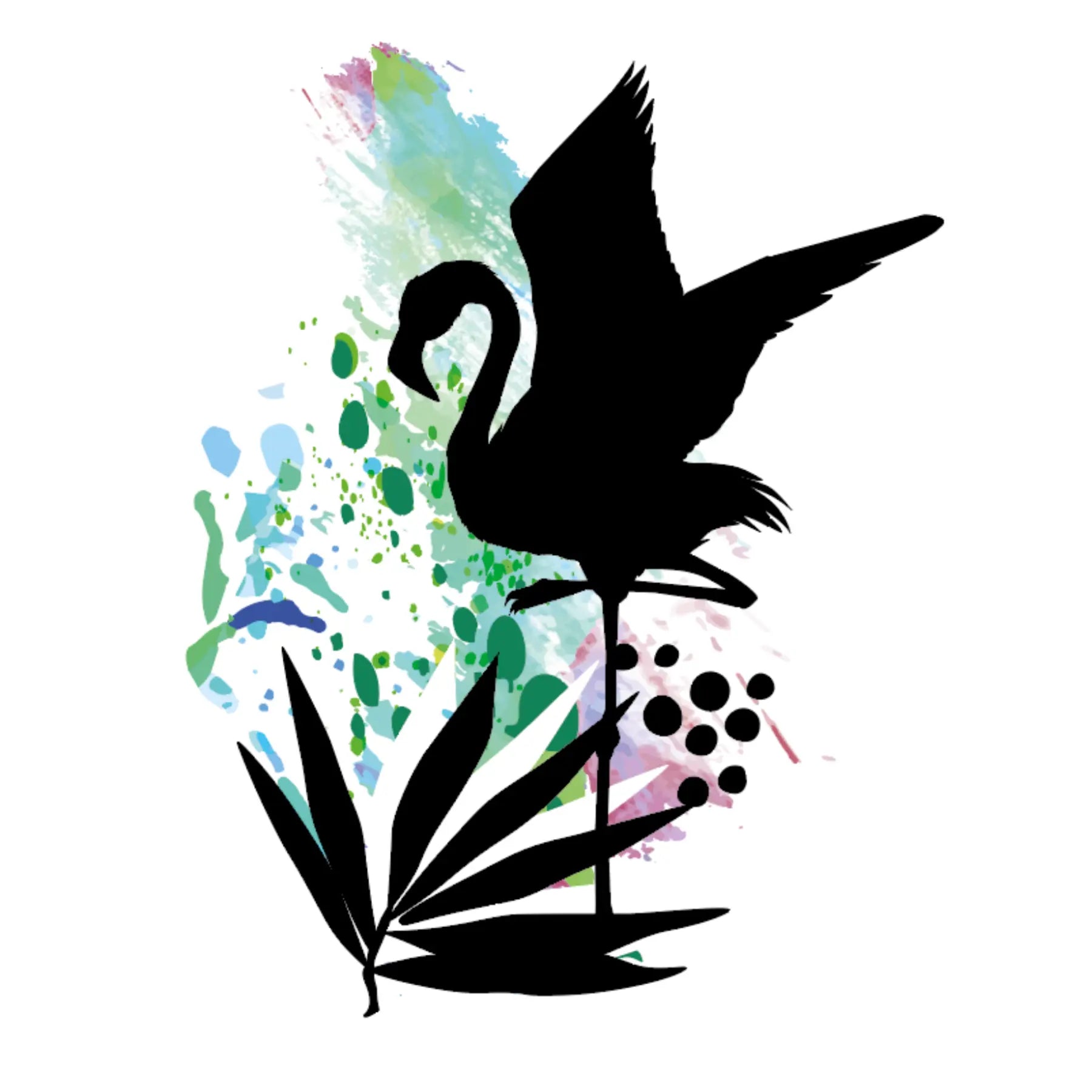 Flamant graphique - Sticker mural Dywall