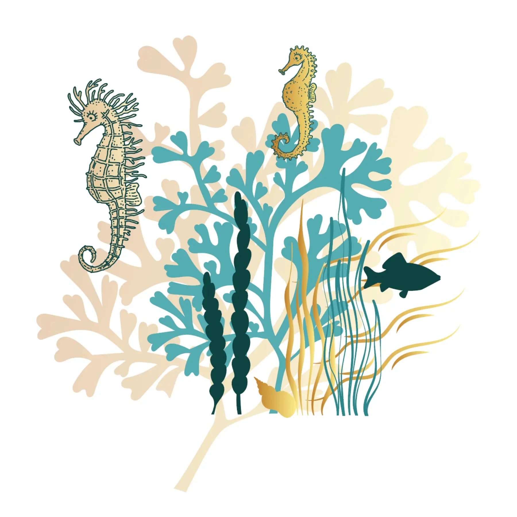 Sticker mural - Hippocampes & fonds marins Dywall