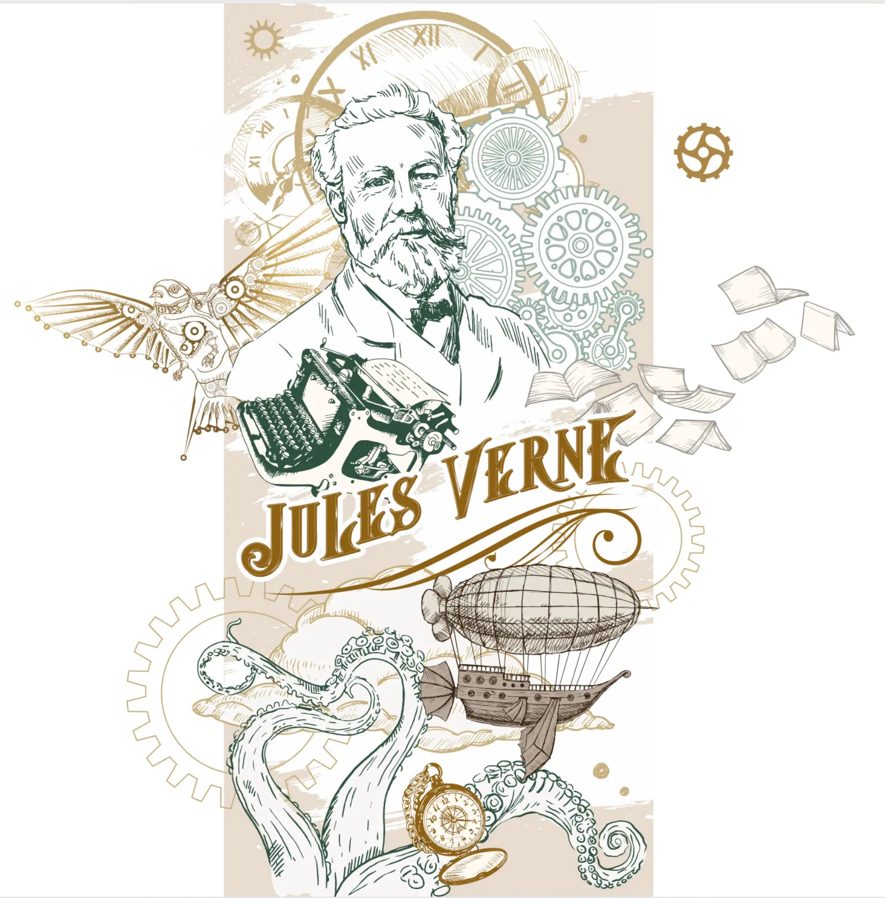 Lé L'univers de Jules Verne - Motifs échappés Dywall