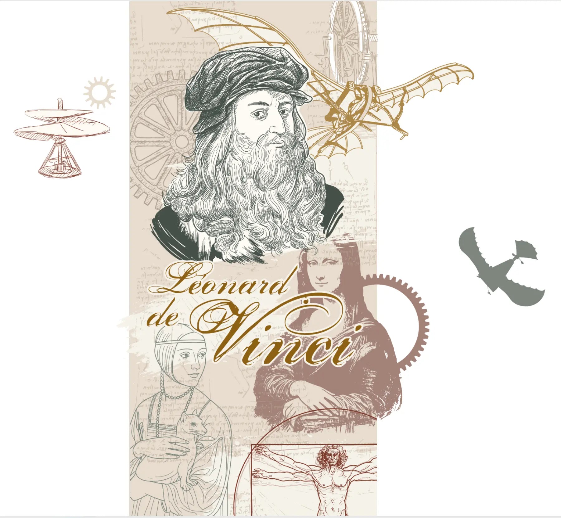 Léonard de Vinci - Motifs échappés Dywall