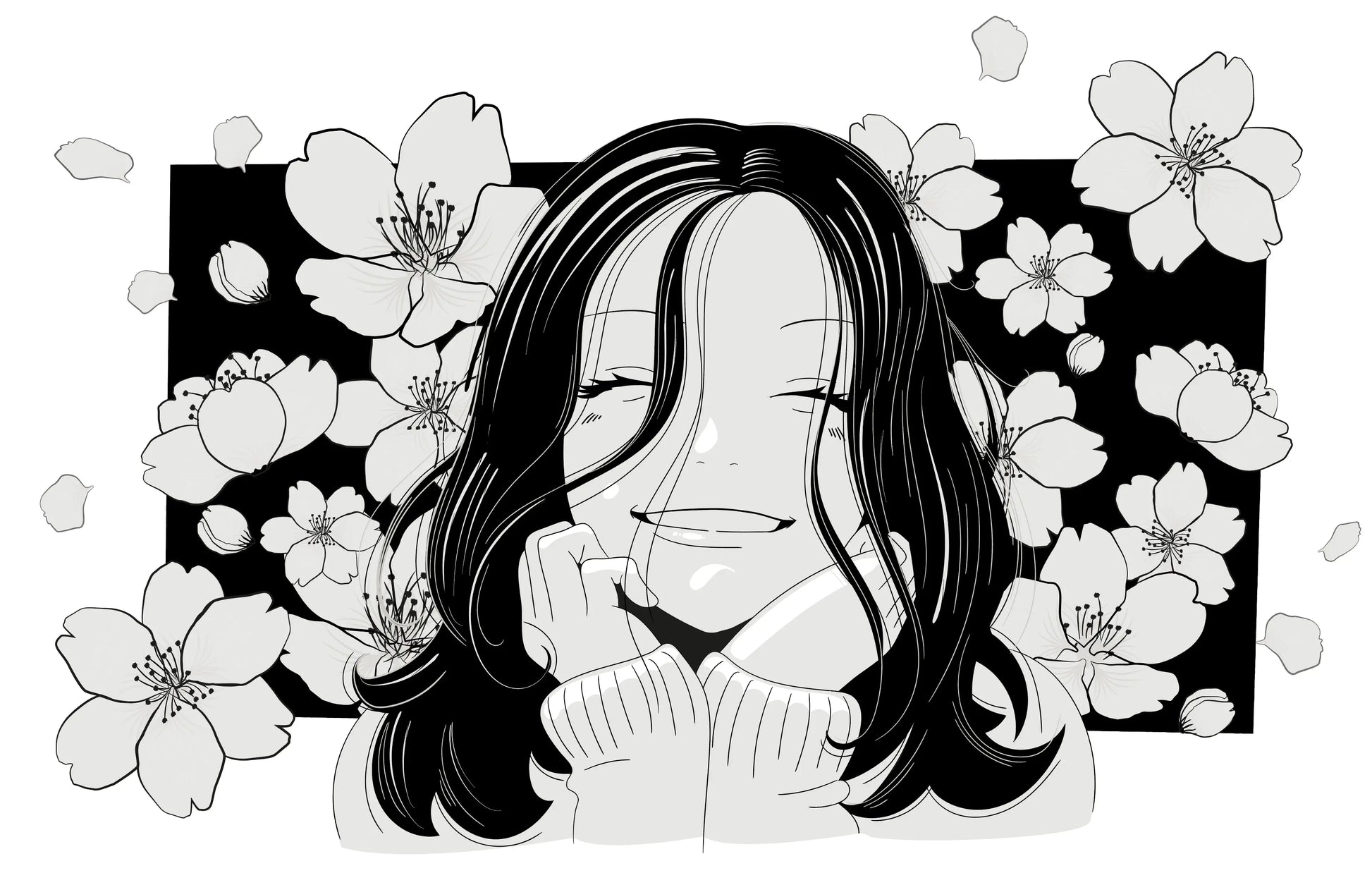 Manga Girl - Sticker mural Dywall