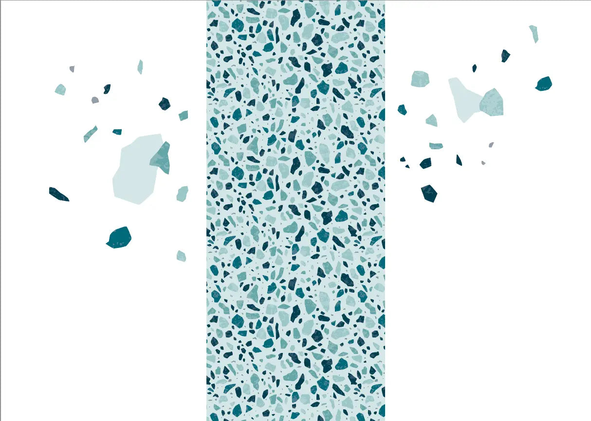 Terrazzo Aqua - Motifs échappés Dywall