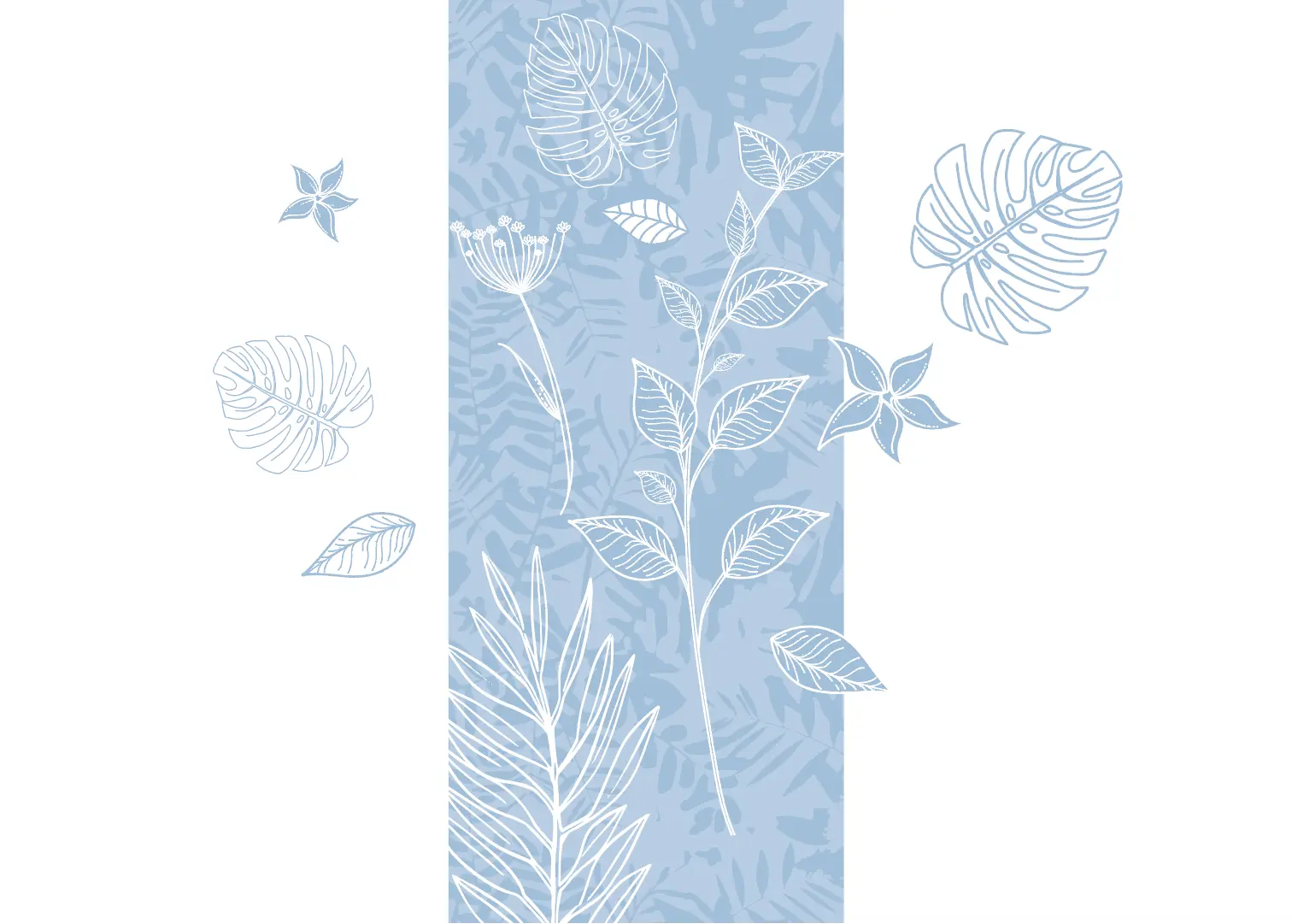 Herbier Bleu - Motifs échappés Dywall
