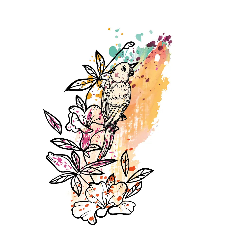 Oiseau Aquarelle - Sticker mural Dywall