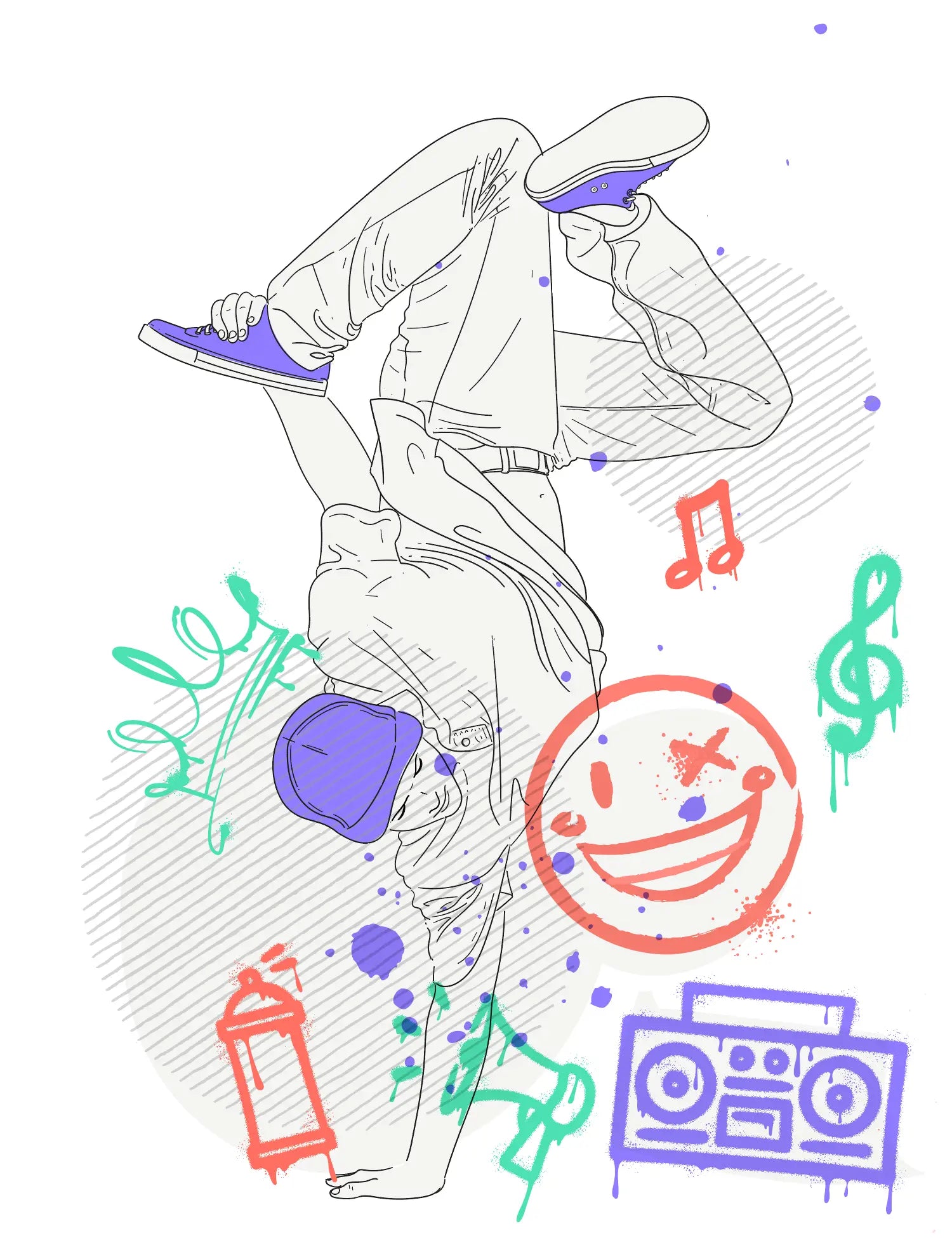 Skateur freestyle - Sticker mural Dywall
