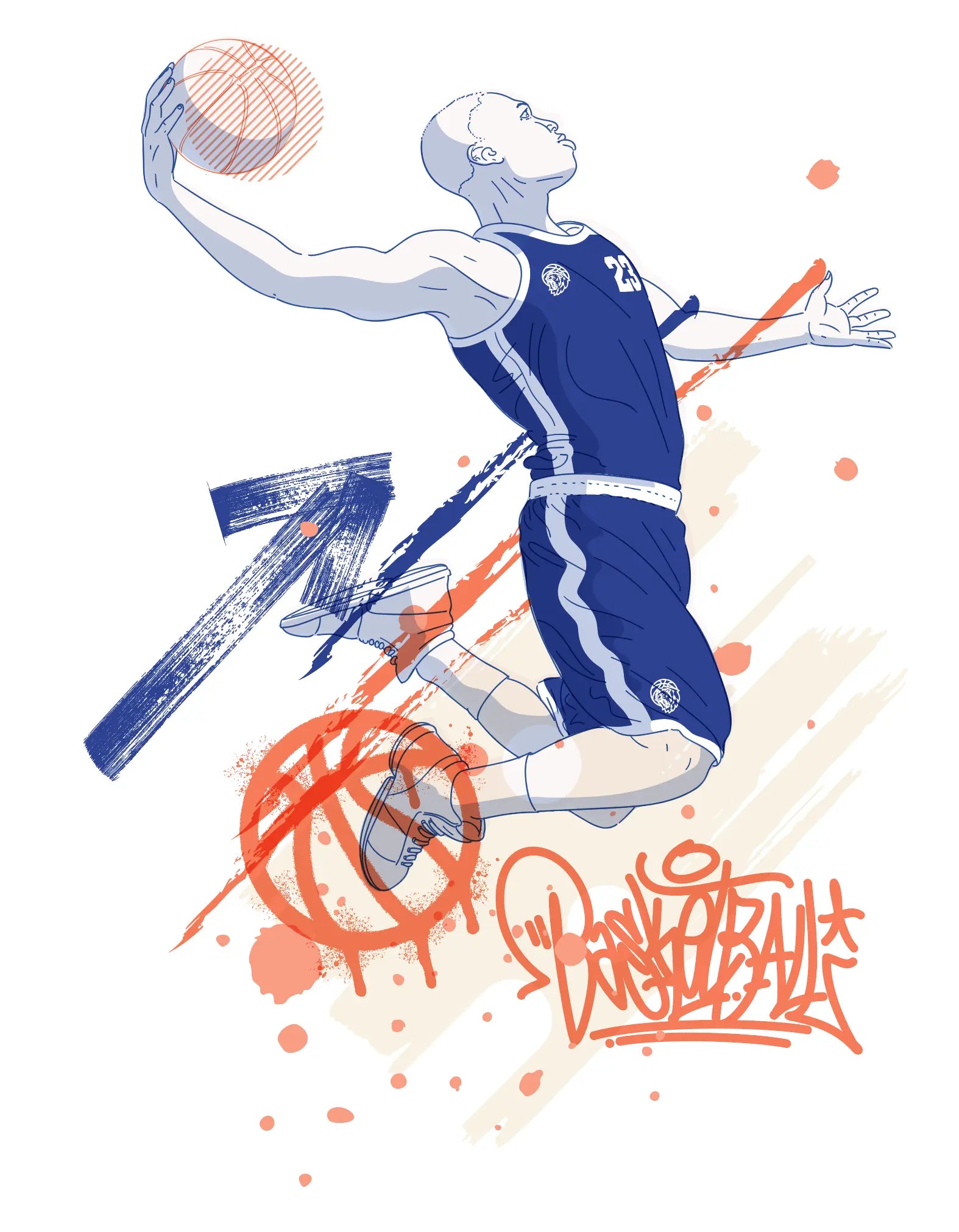 Basket en mouvement - Sticker mural Dywall