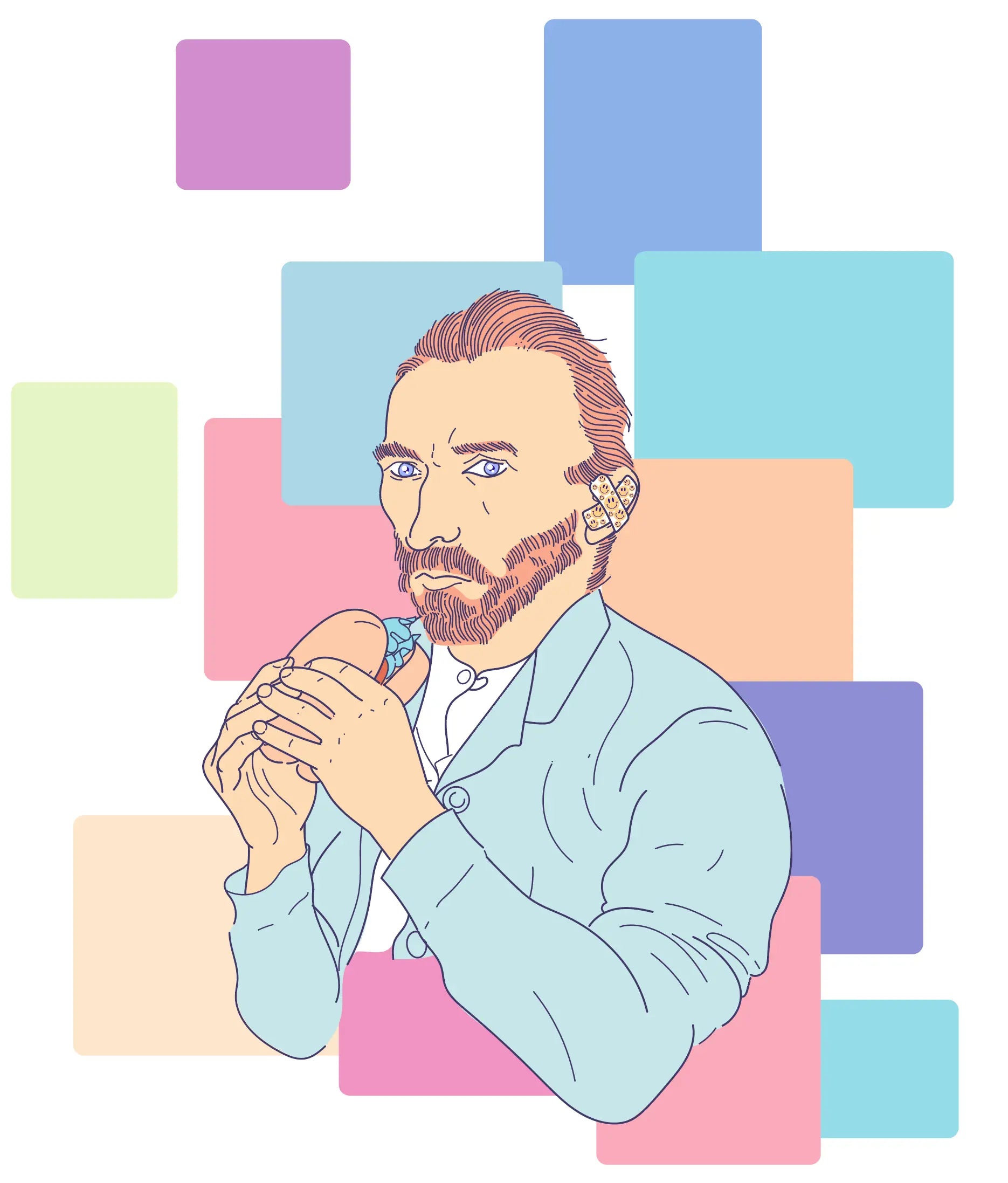 Van Gogh Pop - Sticker mural Dywall