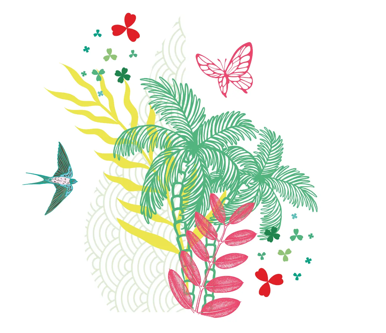 L'Échappée Tropicale - Sticker mural Dywall
