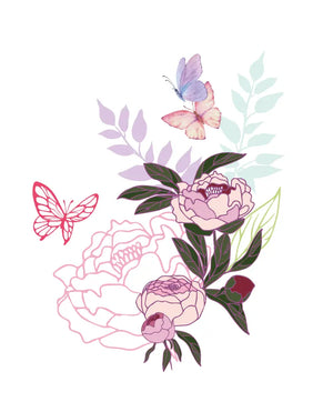 L'Envolée de Pivoines - Sticker mural Dywall
