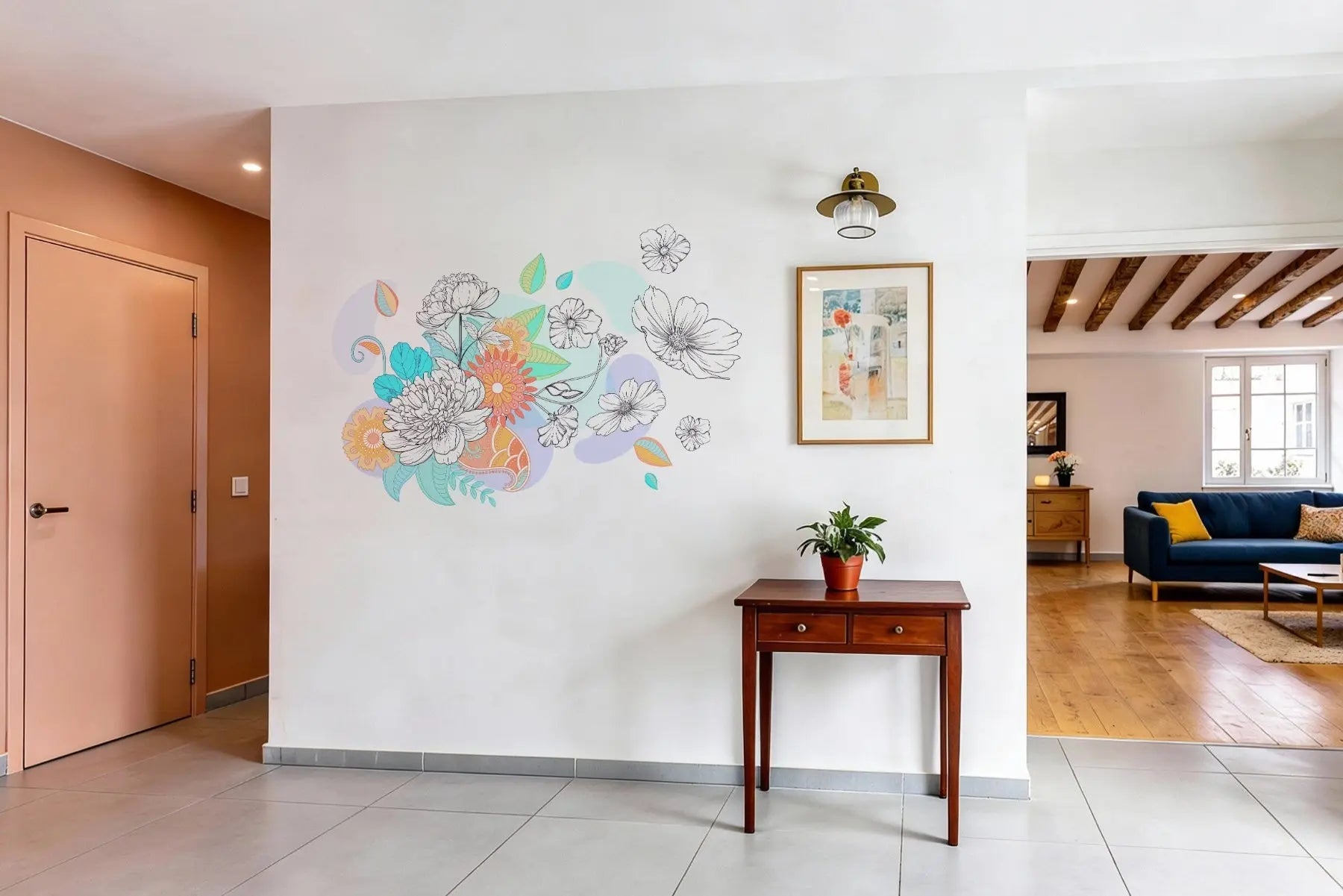 Fleurs légères - Sticker mural Dywall