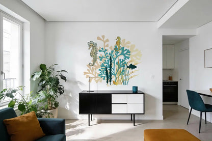 Sticker mural - Hippocampes & fonds marins Dywall