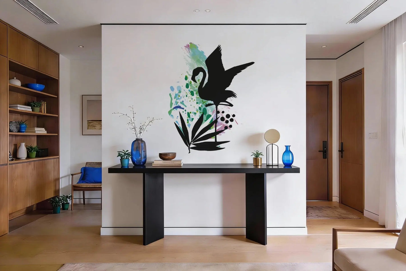 Flamant graphique - Sticker mural Dywall