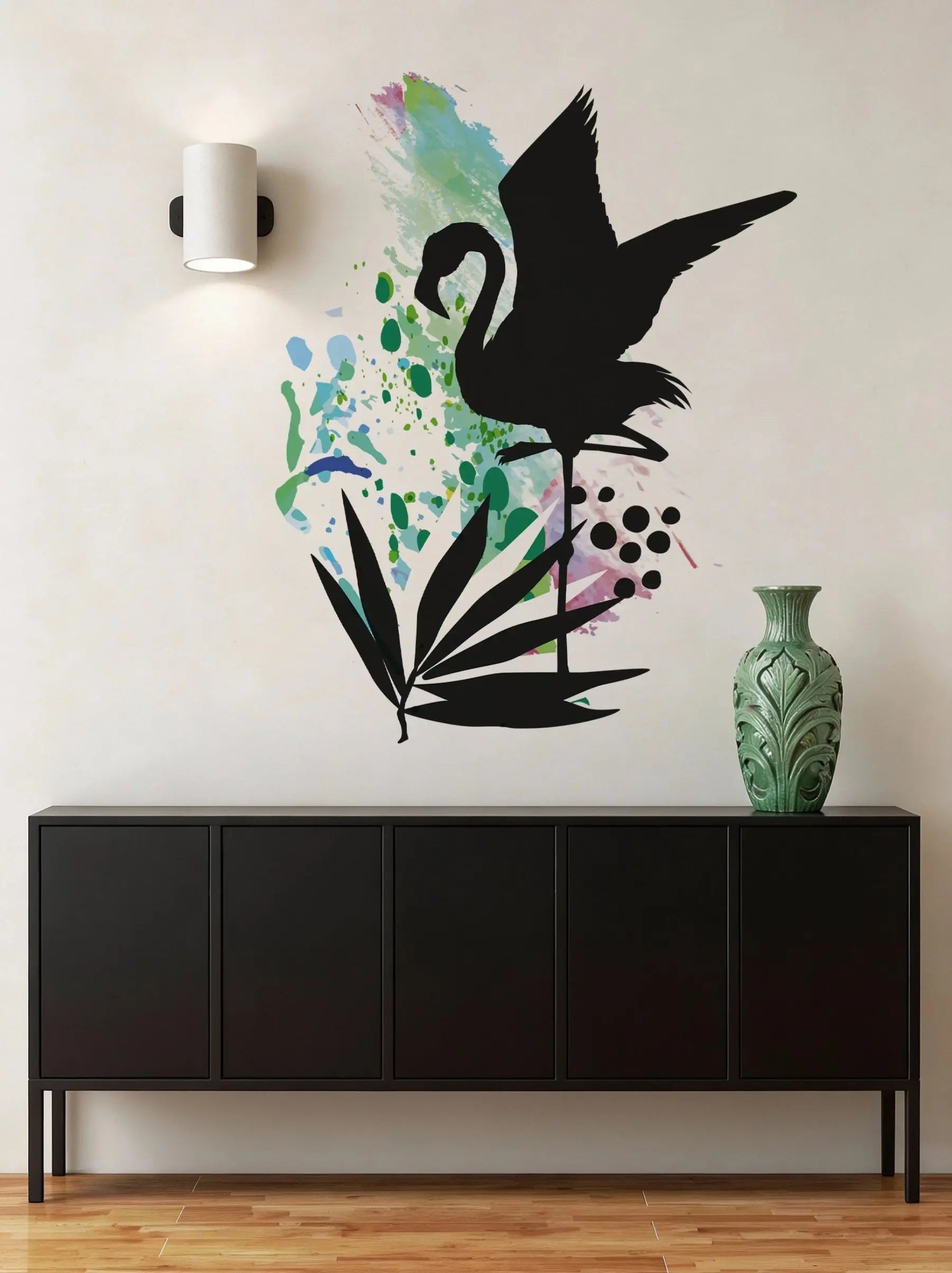 Flamant graphique - Sticker mural Dywall