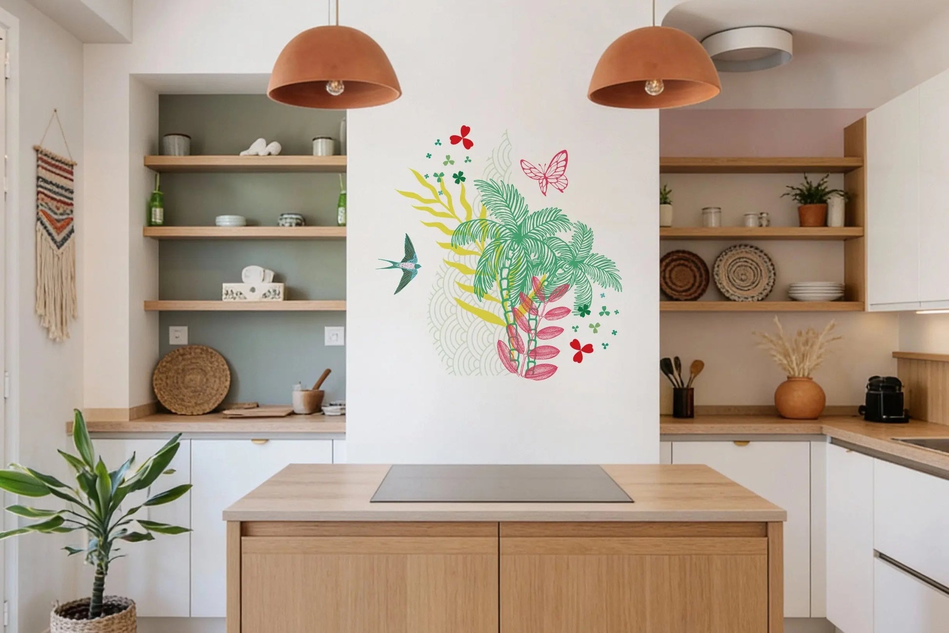 L'Échappée Tropicale - Sticker mural Dywall