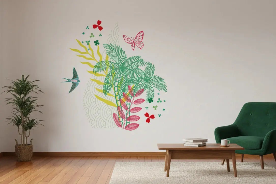 L'Échappée Tropicale - Sticker mural Dywall