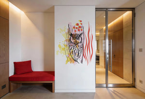 Hibou Graphique - Sticker mural Dywall