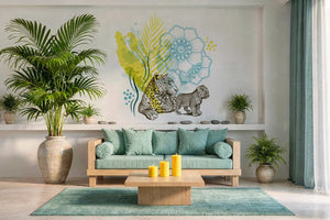Panthère Fleurie - Sticker mural Dywall