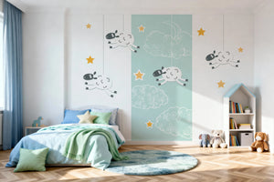 Petits moutons rêveurs - Motifs échappés Dywall