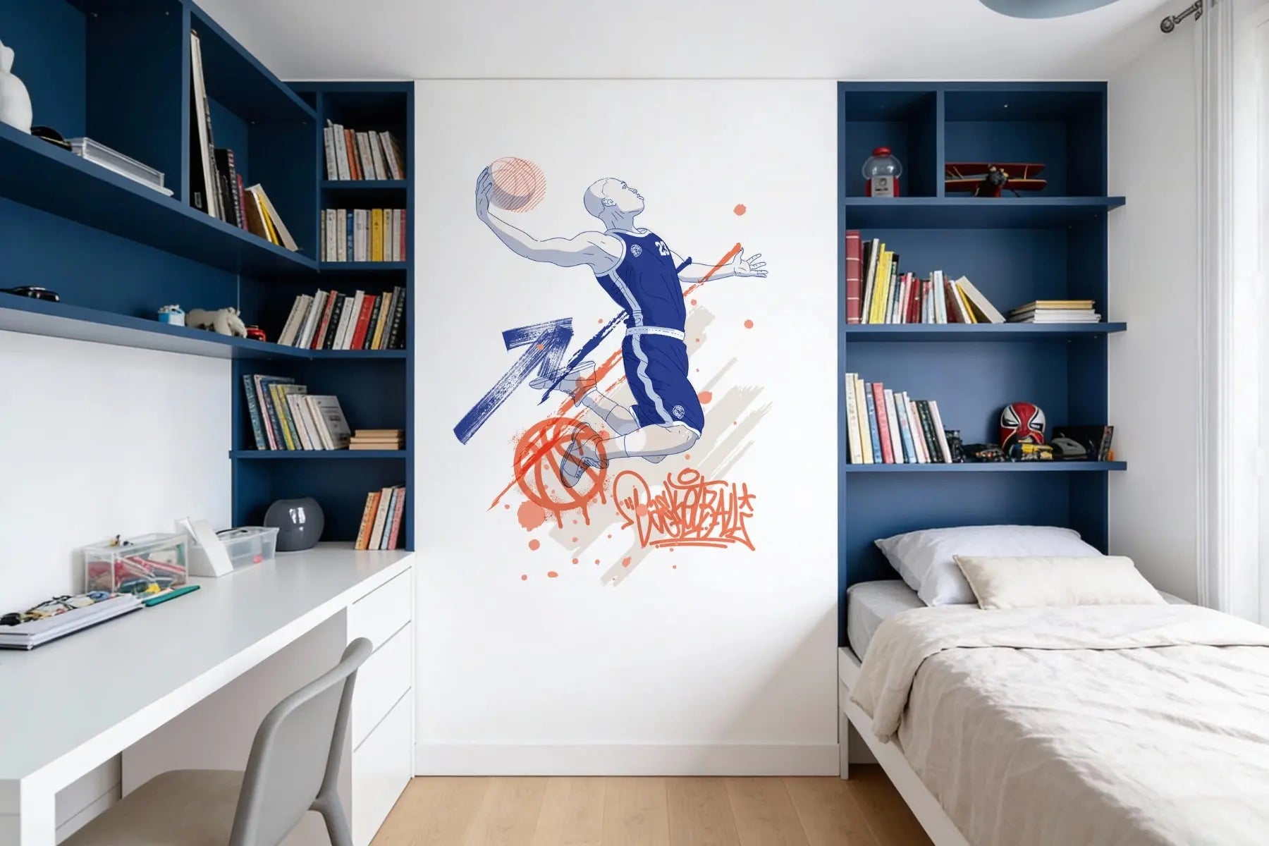 Basket en mouvement - Sticker mural Dywall