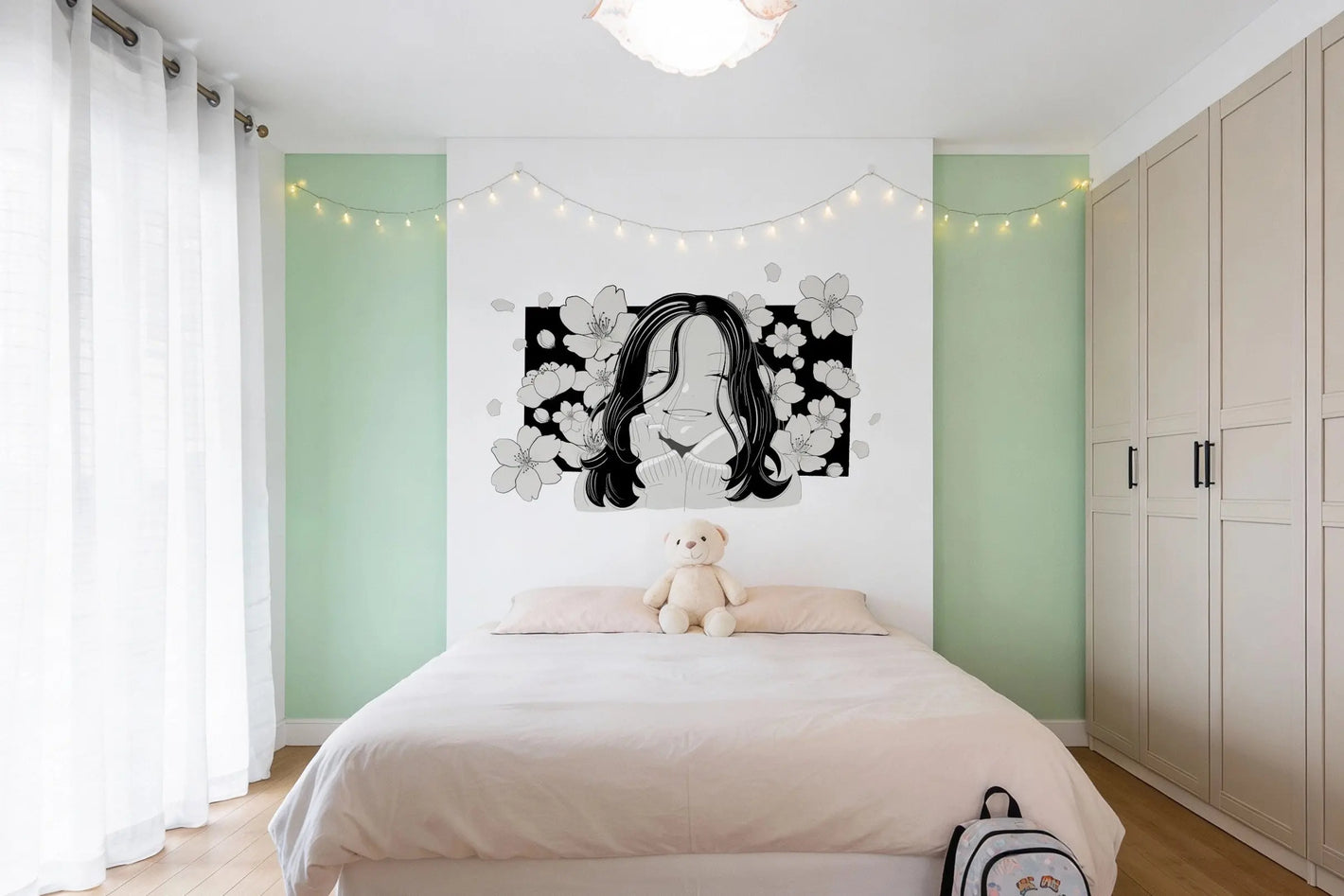 Manga Girl - Sticker mural Dywall