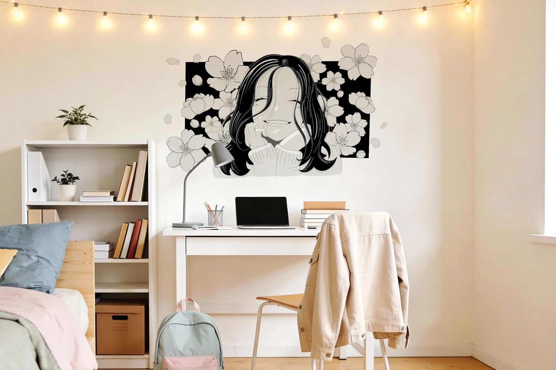 Manga Girl - Sticker mural Dywall
