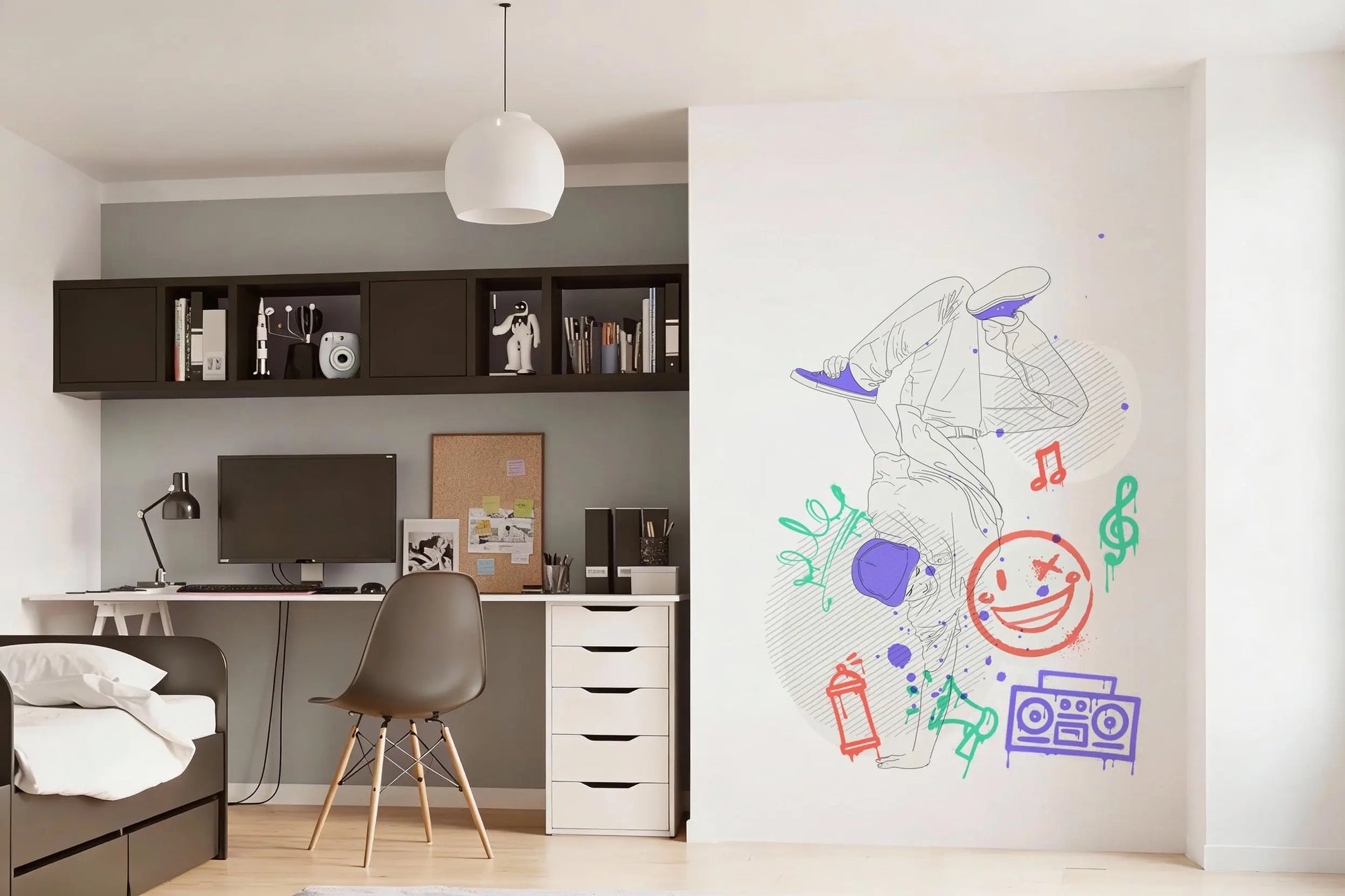 Skateur freestyle - Sticker mural Dywall