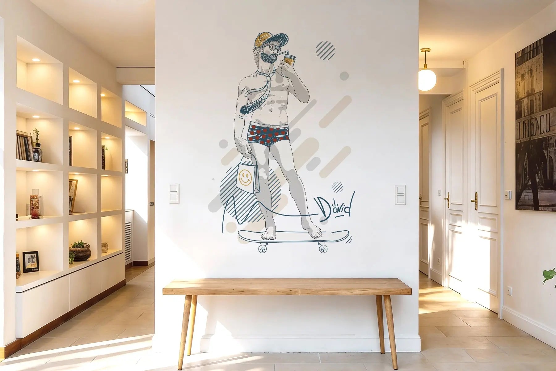 Skateur parisien - Sticker mural Dywall