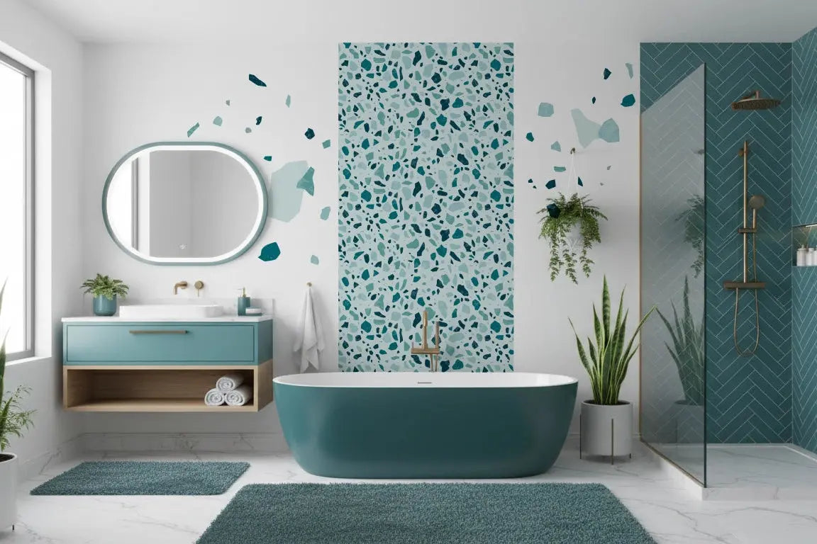 Terrazzo Aqua - Motifs échappés Dywall
