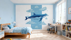 Baleine dans les nuages - Motifs échappés Dywall