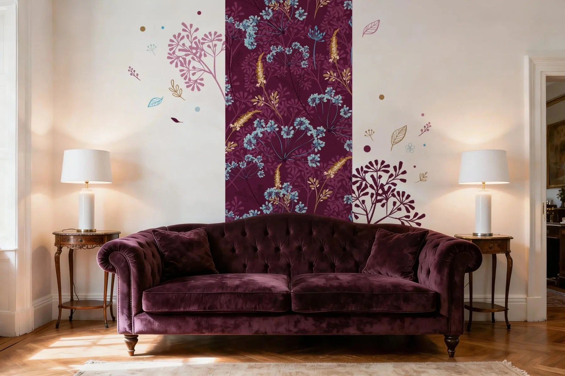 Fleurs Nocturnes - Motifs échappés Dywall